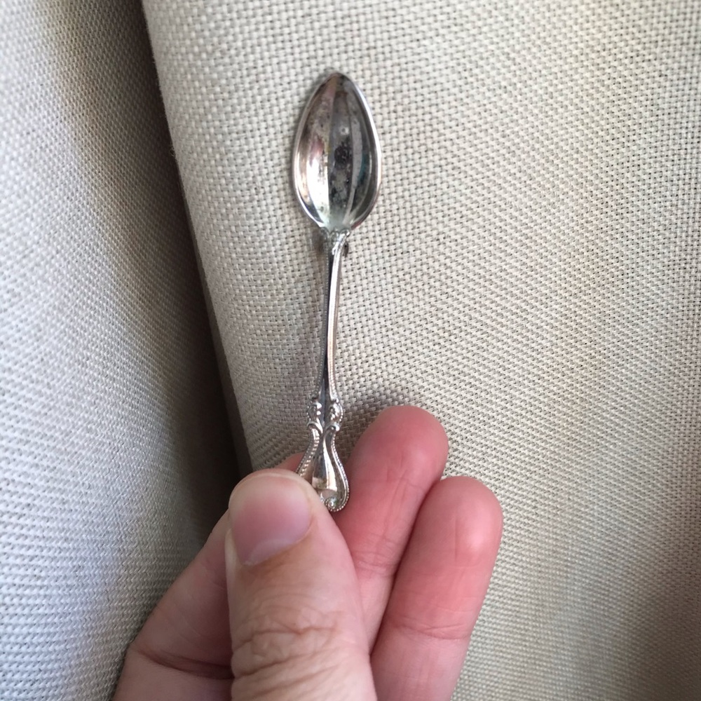 Silver Toned Spoon Brooch Pin